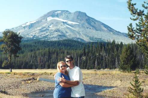 Clarke and Tracie in front of South Sister, near Bend